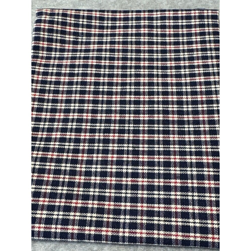 Plaid Cotton Fabric Fat Quarter 18" x 22" Navy Blue & Red Craft Quilting Materia